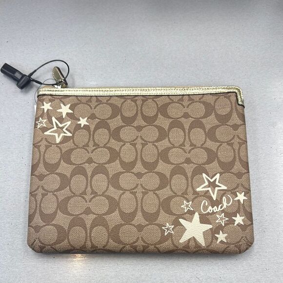 Coach Tan Wristlet with Star Accents - Picture 1 of 6